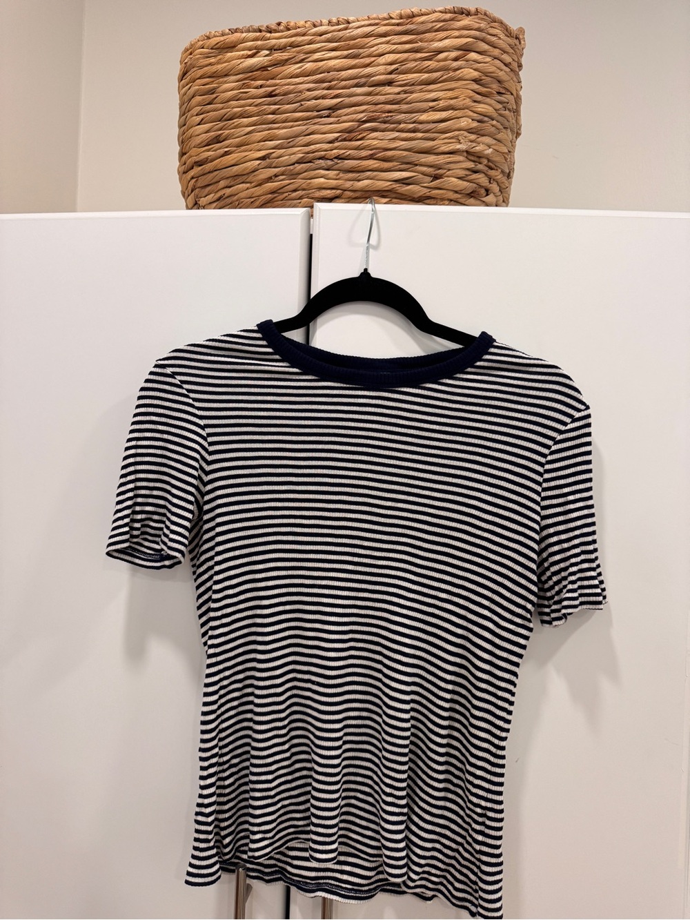 & Other Stories Navy and White Striped Short-Sleeve Tee
